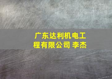 广东达利机电工程有限公司 李杰